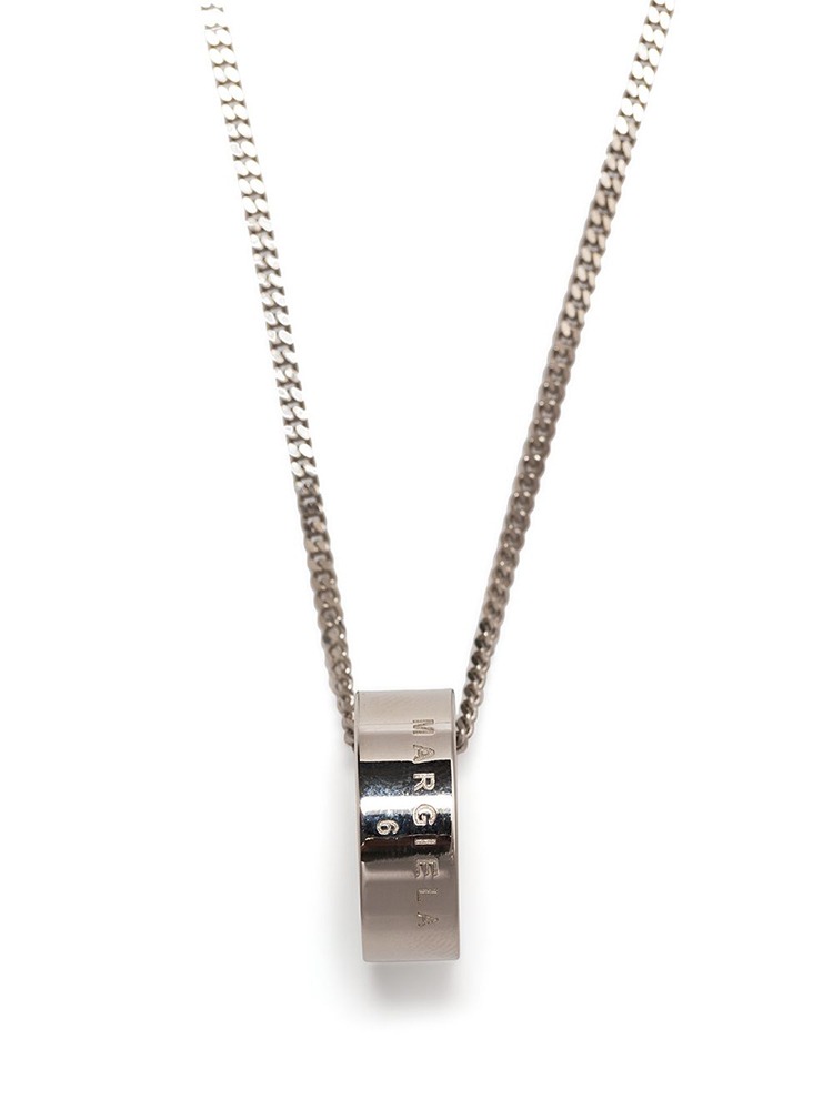 MARGIELA 6 RING/NECKLACE MM6 인그레이빙 로고 링 네크리스 - 아데쿠베